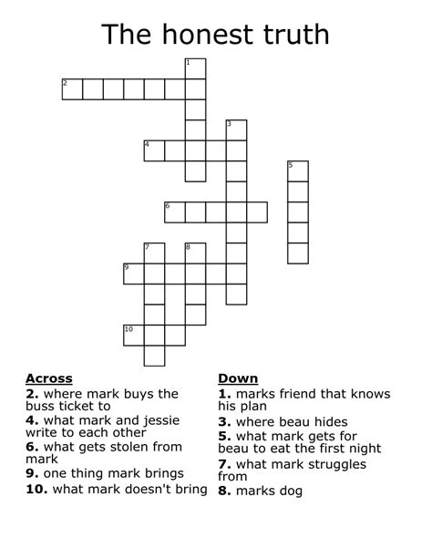 honesty crossword clue|honest crossword clue answer.